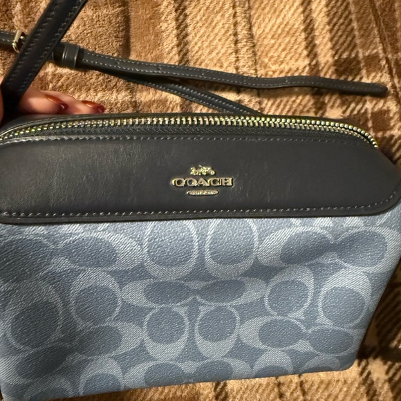 Coach Signature Light Blue Crossbody Bag - Picture 6 of 12